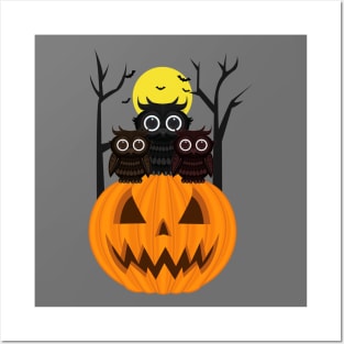 Jack O lantern & Owls Posters and Art